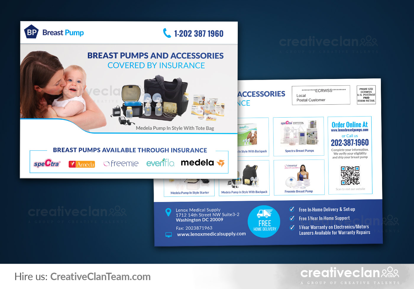 Breast Pumps & Accessories Eddm Postcard Template