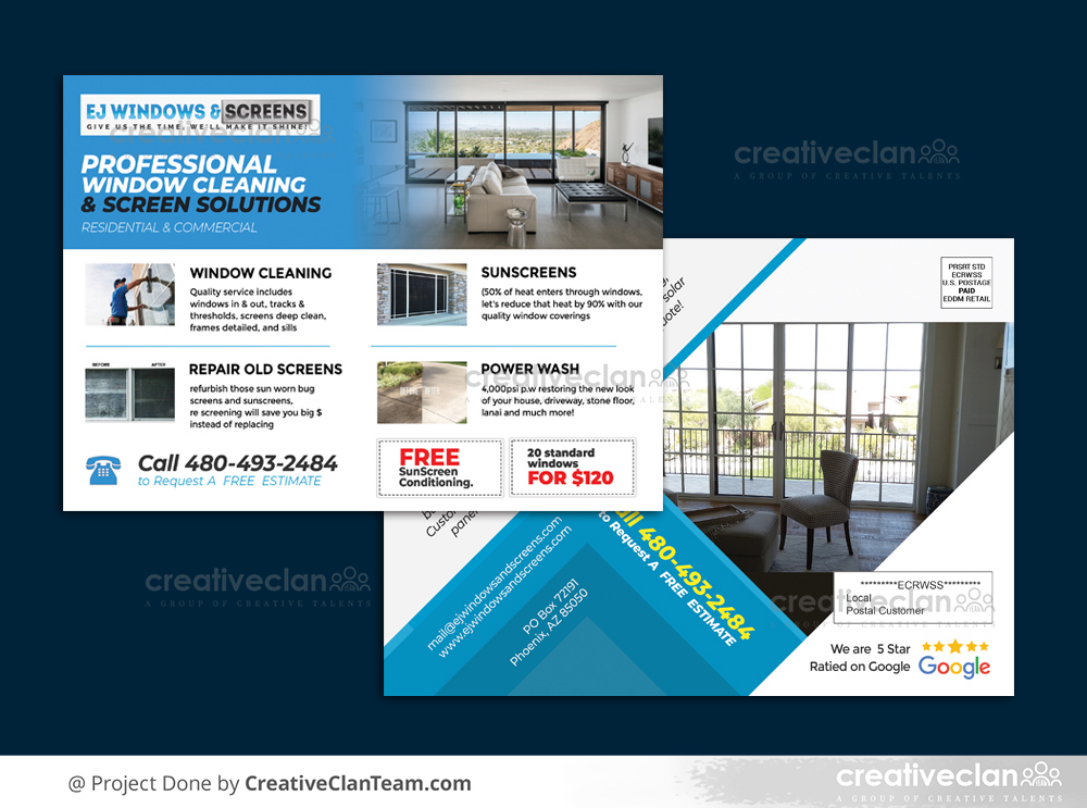 Professional-window-Cleaning-and-Screen-Solutions-Direct-Mail-EDDM-Postcard