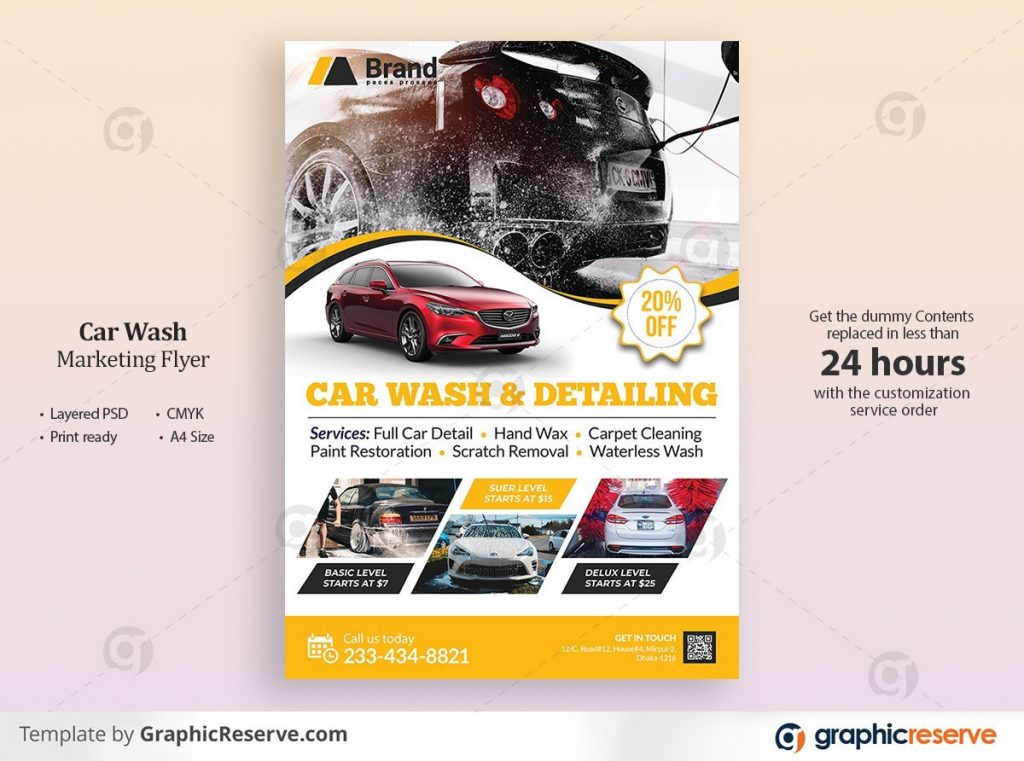 Car Cleaning Auto Repair Flyer