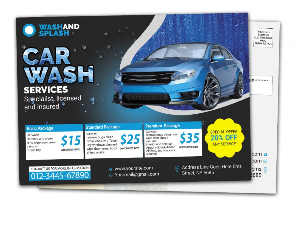 Car Wash Every Door Direct Mail EDDM Postcard Template