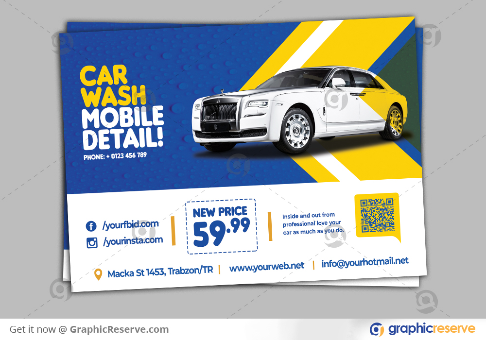 Car Wash Marketing Advertisement mailer design 