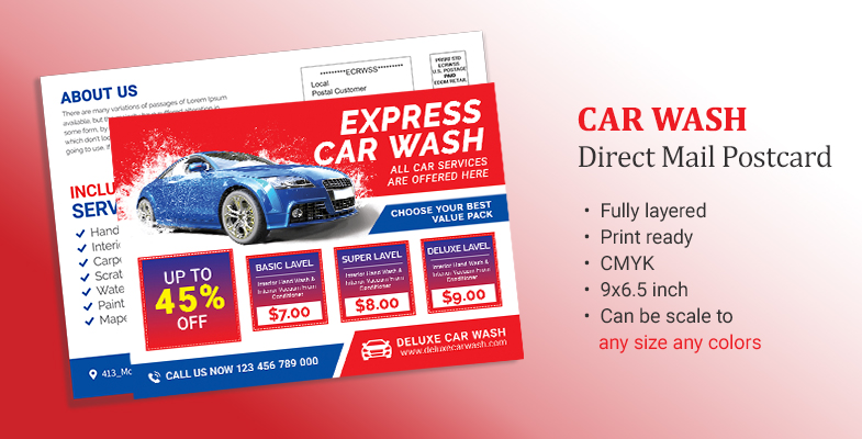 Car wash Direct Mail Postcard EDDM 