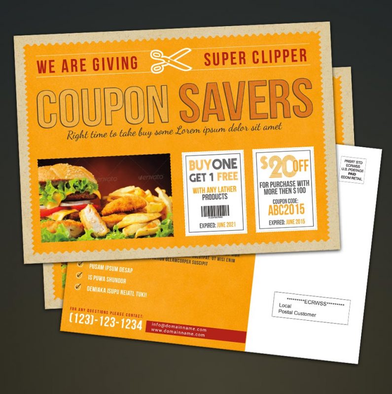 Restaurant template with coupon