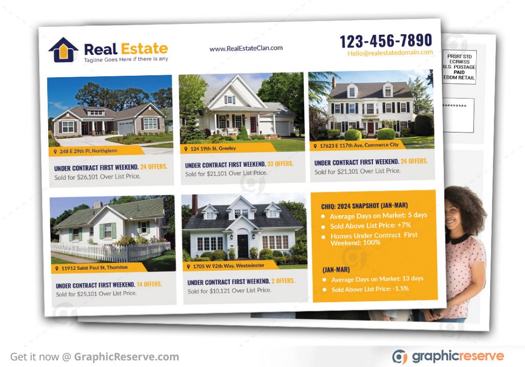 Real Estate Property Sold With Listing Offers EDDM Postcard template download