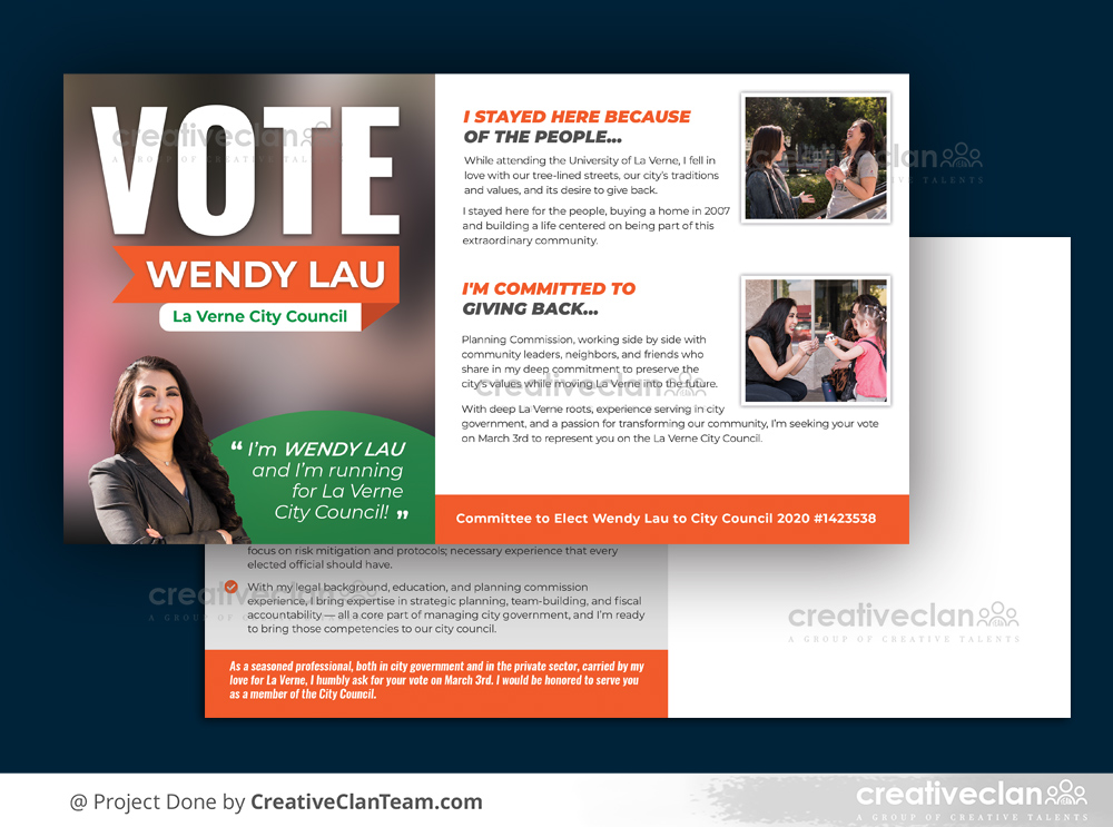 Custom Made Political EDDM Postcard design Example 