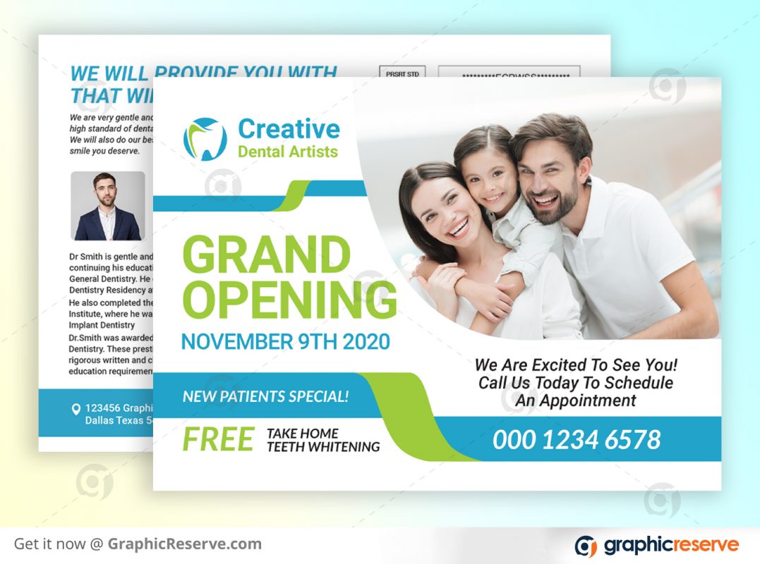 Grand Opening Dental Postcard Example / Template Download