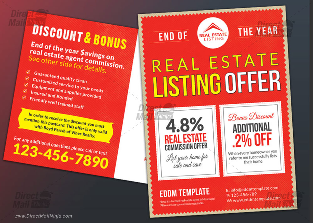 Real Estate Postcard with Coupon Code 