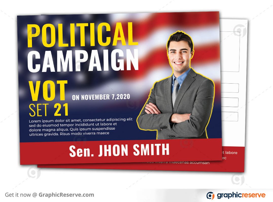 Political Campaign postcard Template