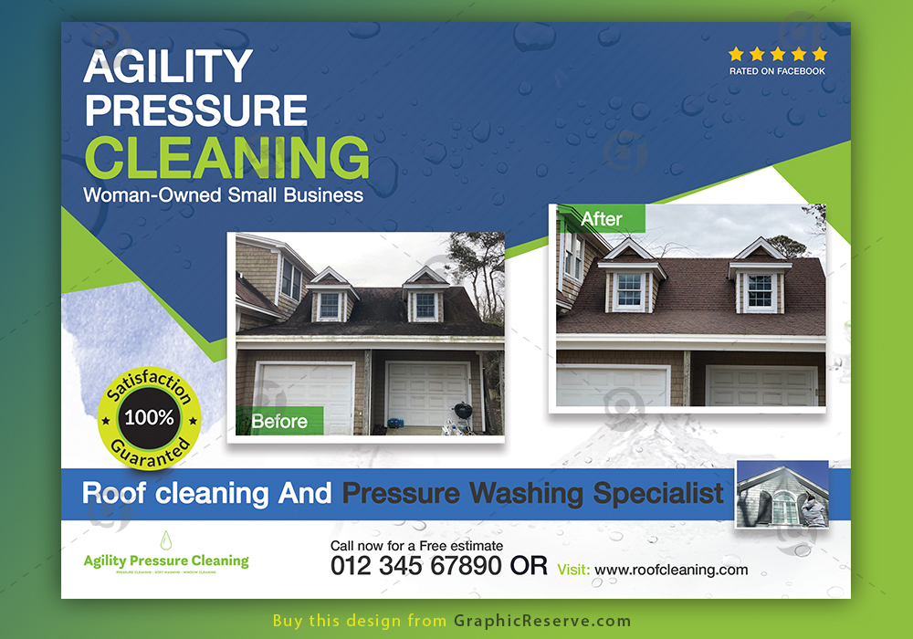 Roof Pressure Washing and Restoration Service Postcard