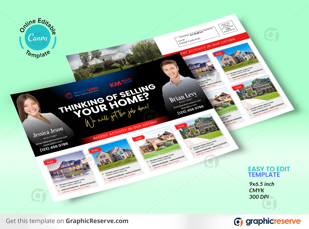 Real Estate Agent Mail - Home for Sale Postcard