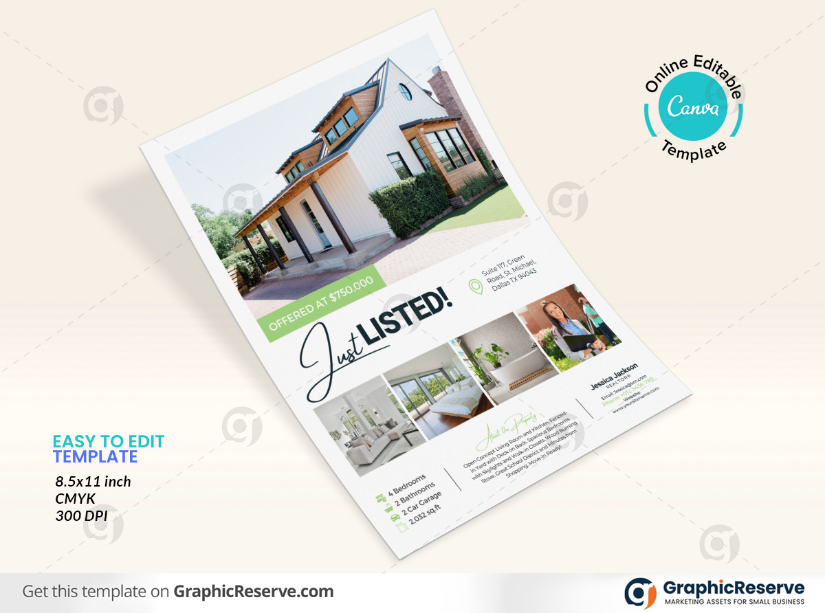 real estate agents flyer design canva template