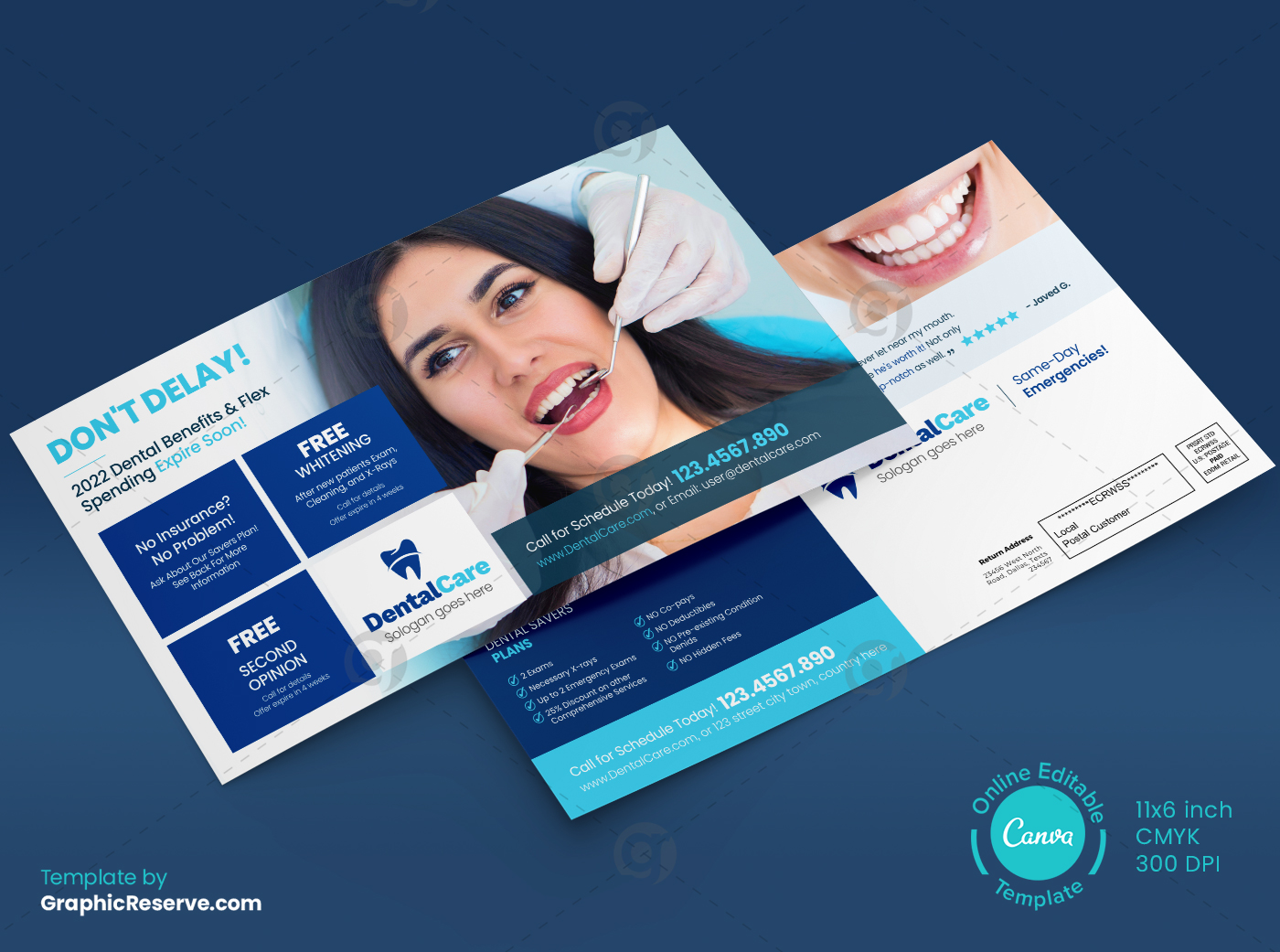 Dentist Direct Mail EDDM Postcard Example