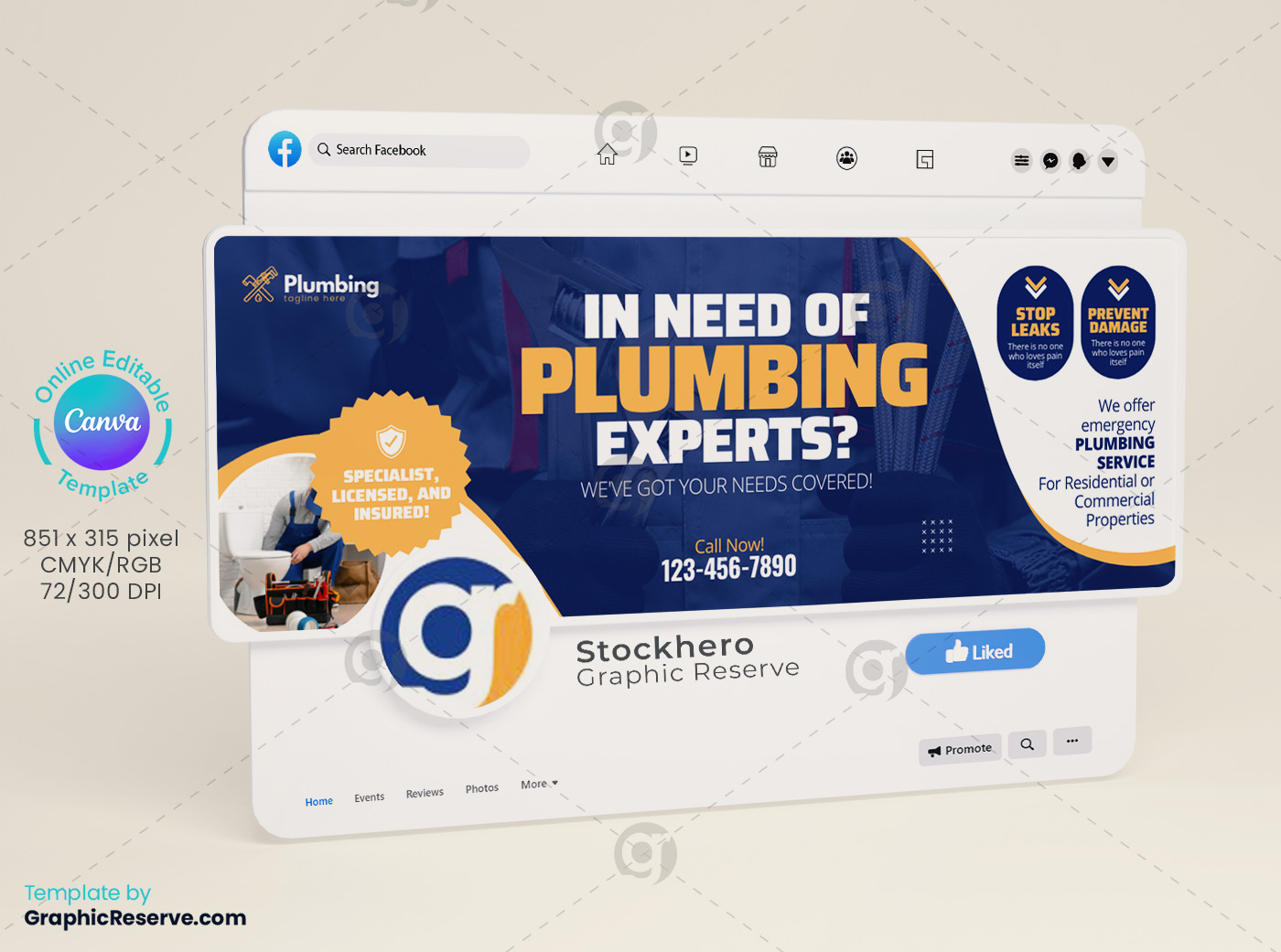 facebook canva cover for plumbing group