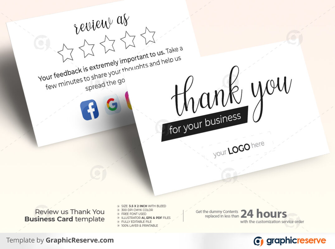 business card of thank u