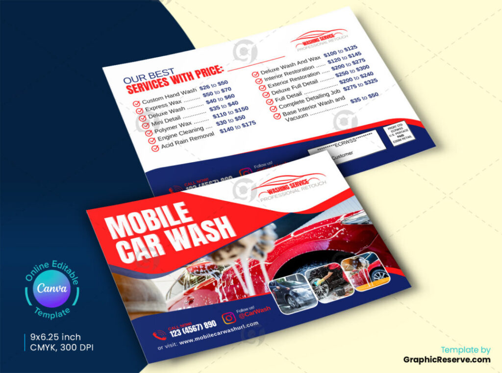 Car wash direct mail postcard
