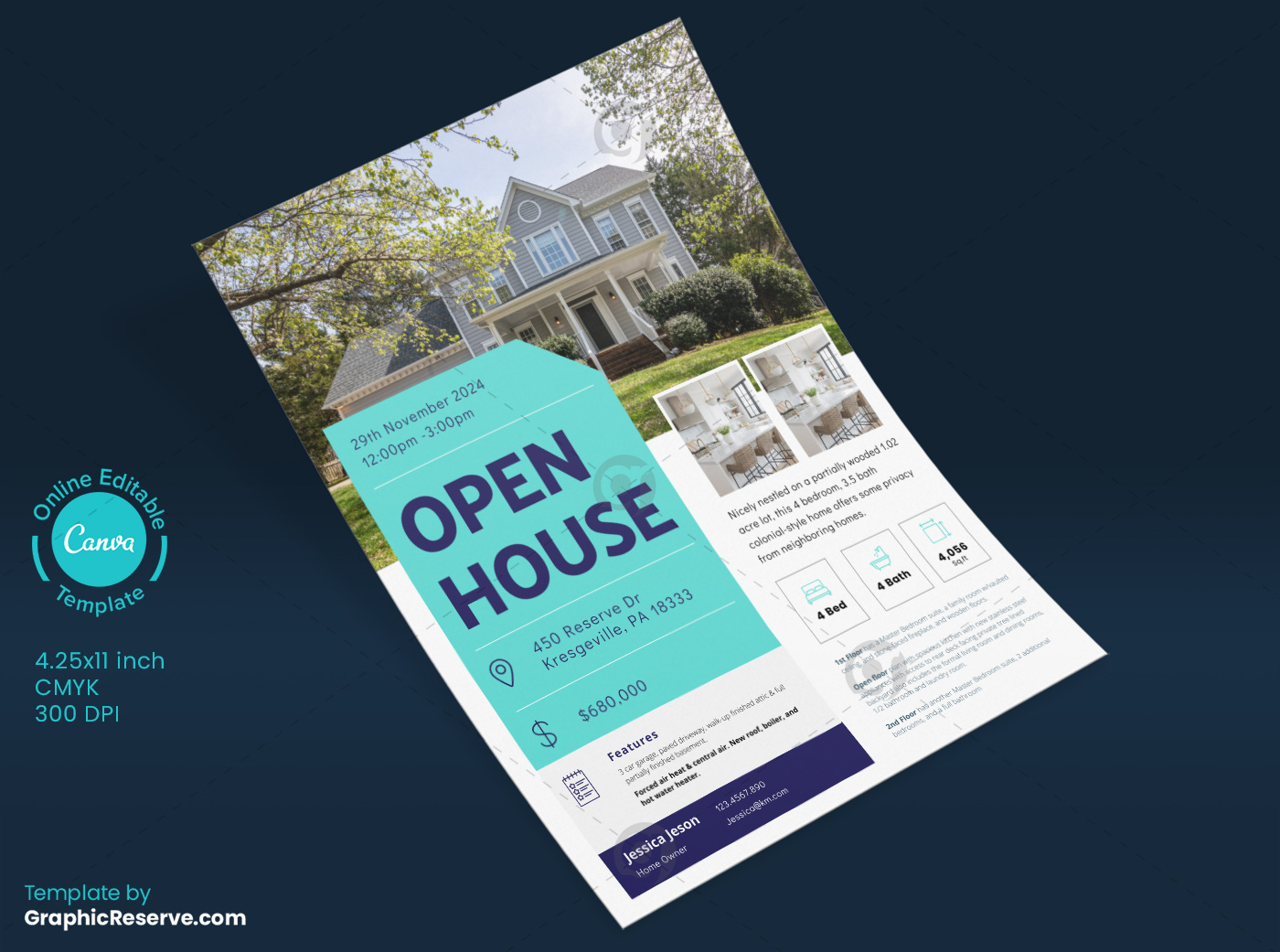 open house flyer template canva design 