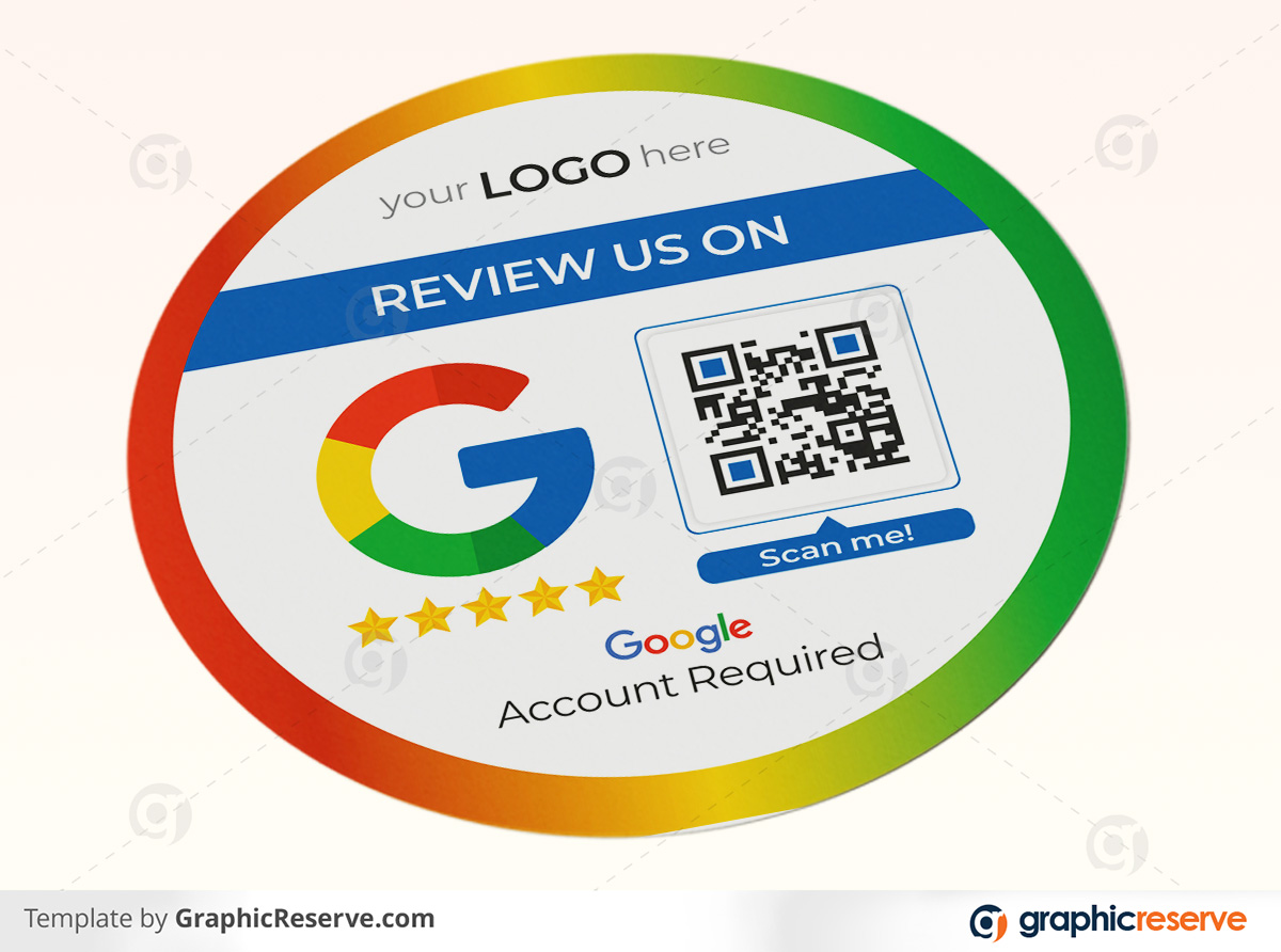 google review card template wth qr code