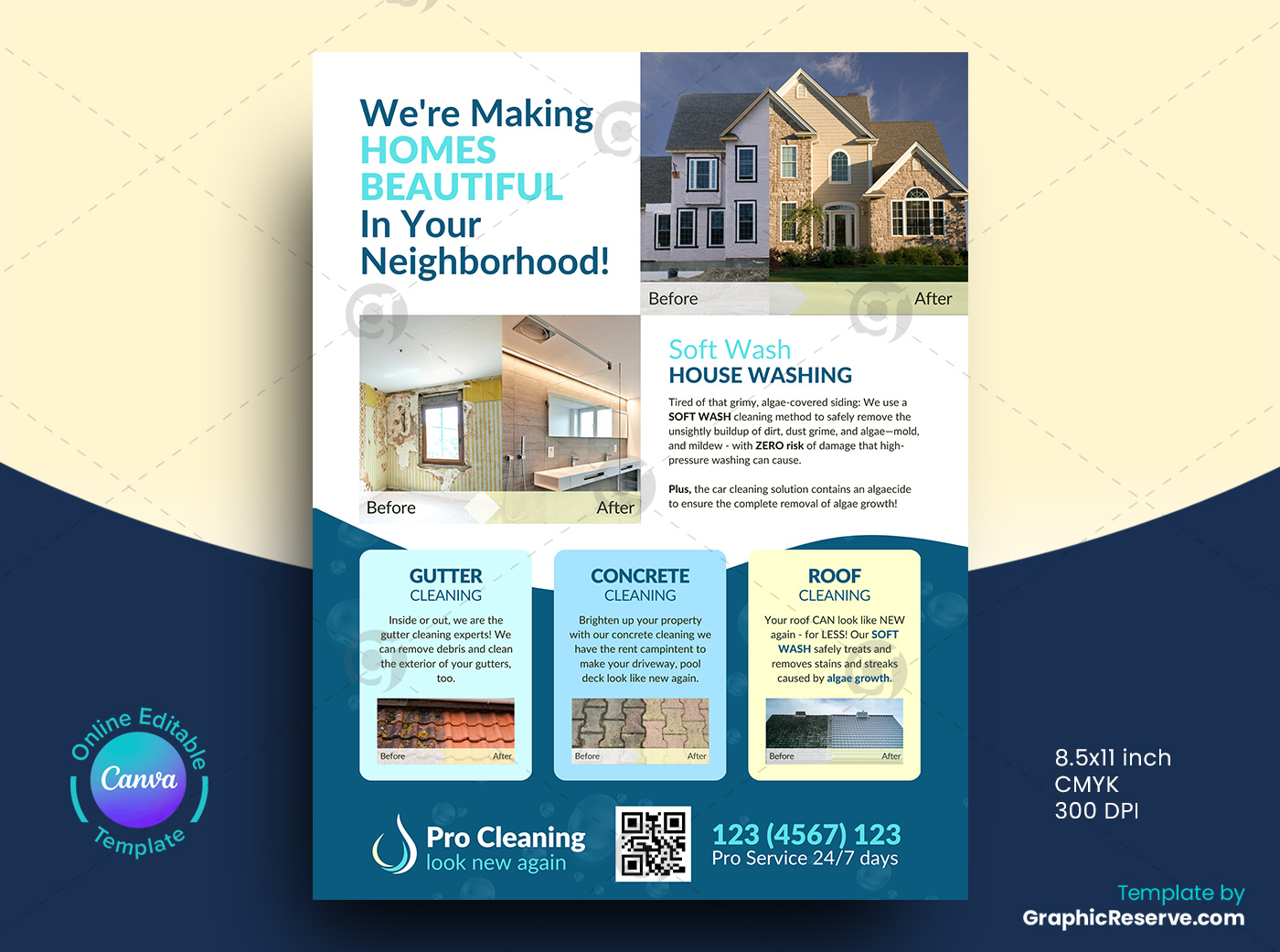 cleaning service canva flyer