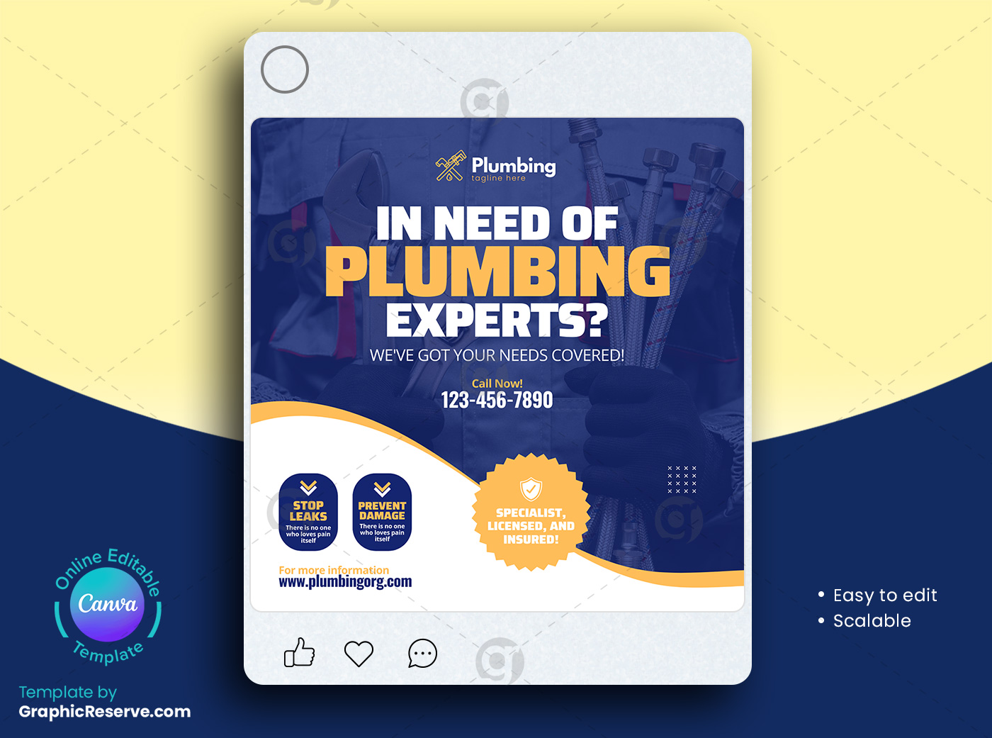 need of plumbing experts social media template
