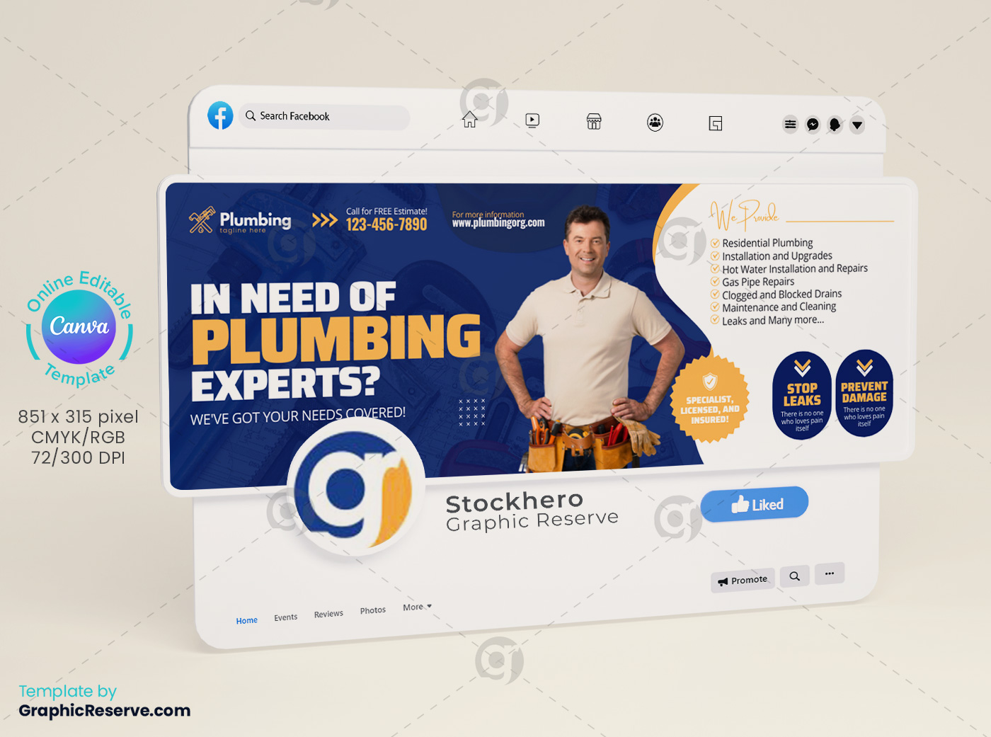 plumbing experts social media template