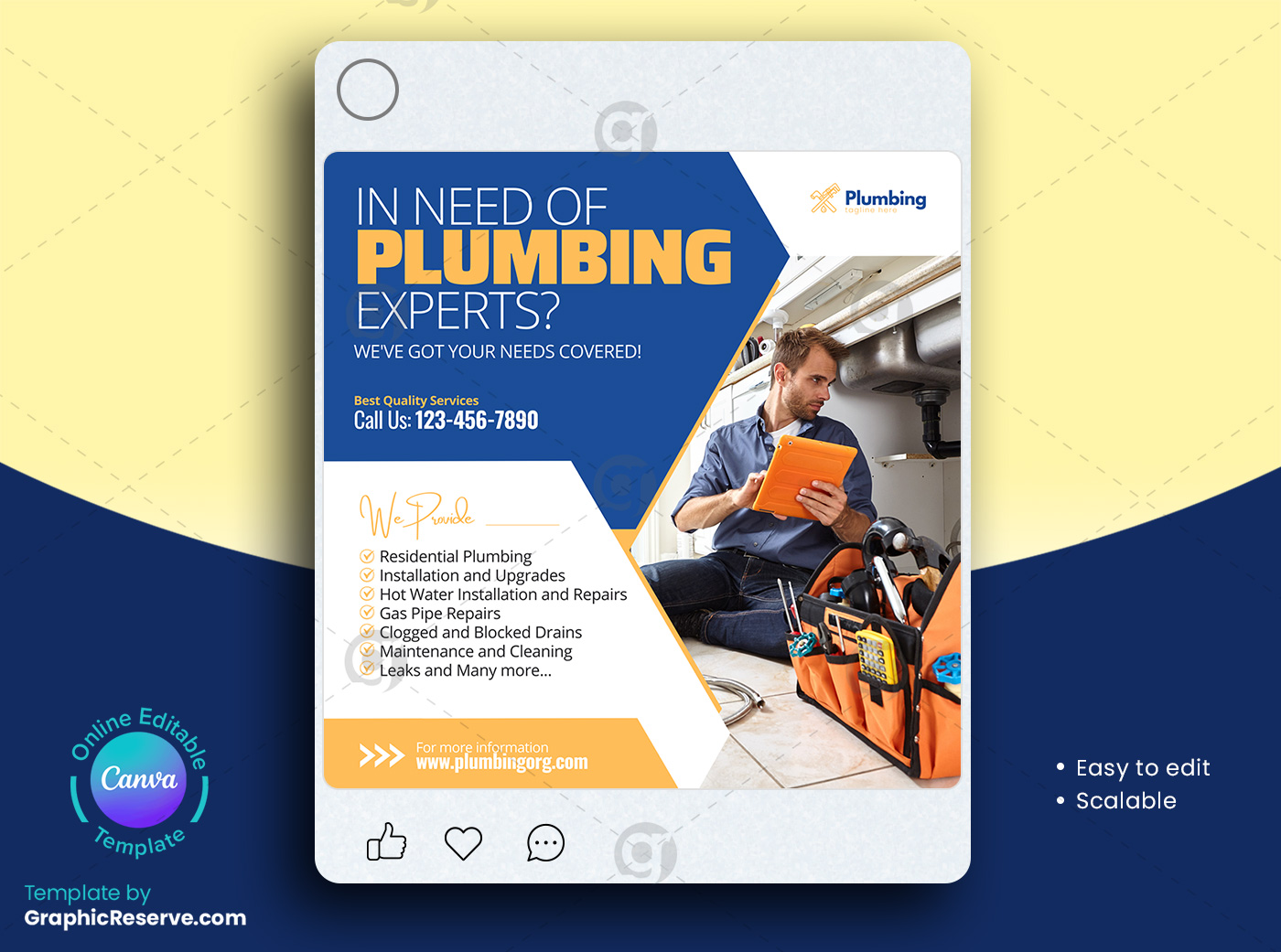 in need of plumbing experts social media template