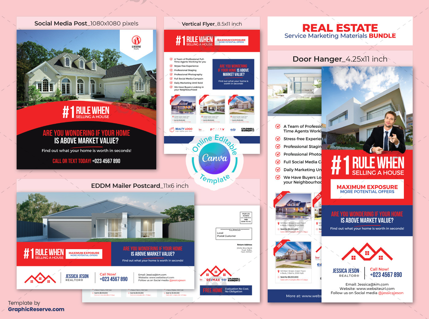 marketing material canva template