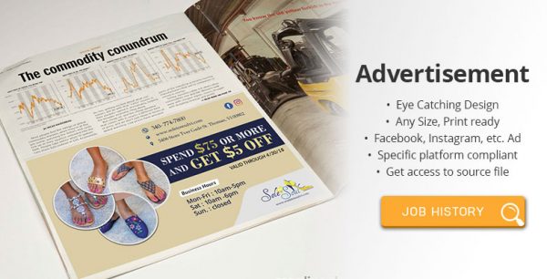 Hire paper magazine advertisement designer